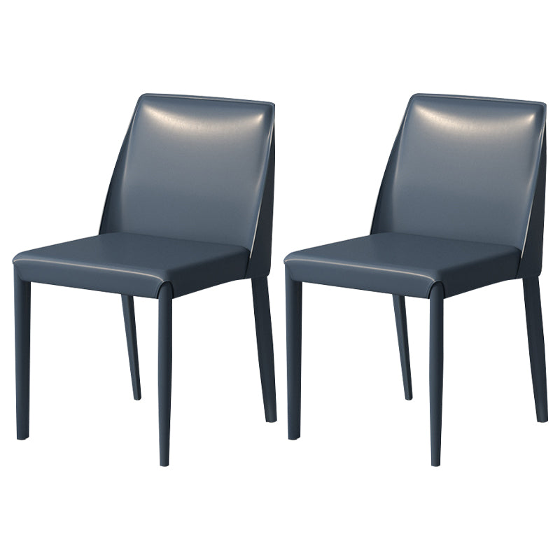 Silla auxiliar Parsons contemporánea, silla sin brazos curvada de cuero con acabado mate para Brasserie