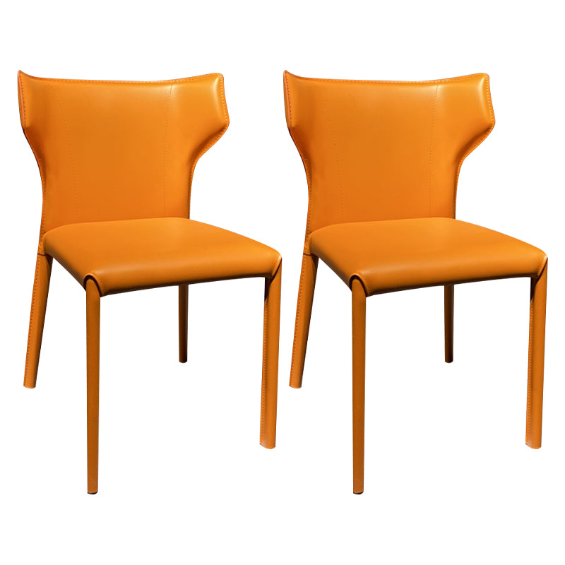 Chaises latérales de pièce intérieure-extérieure en cuir moderne, chaise à dossier solide