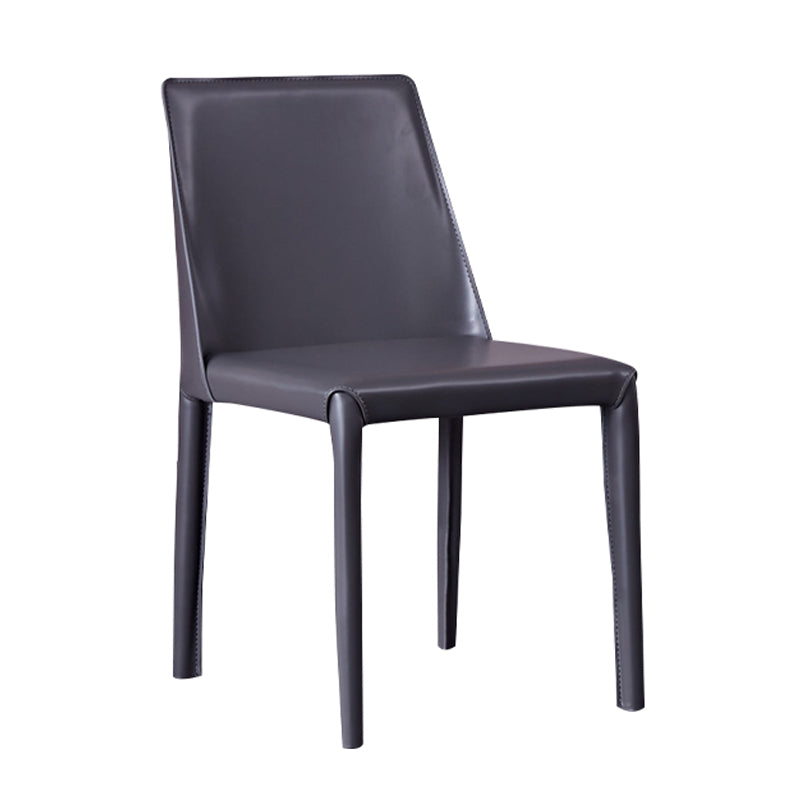 Sillas laterales de cuero modernas para interiores y exteriores, silla con respaldo sólido