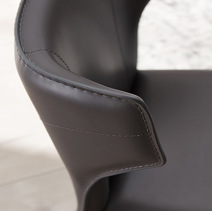 Sillas laterales de cuero modernas para interiores y exteriores, silla con respaldo sólido