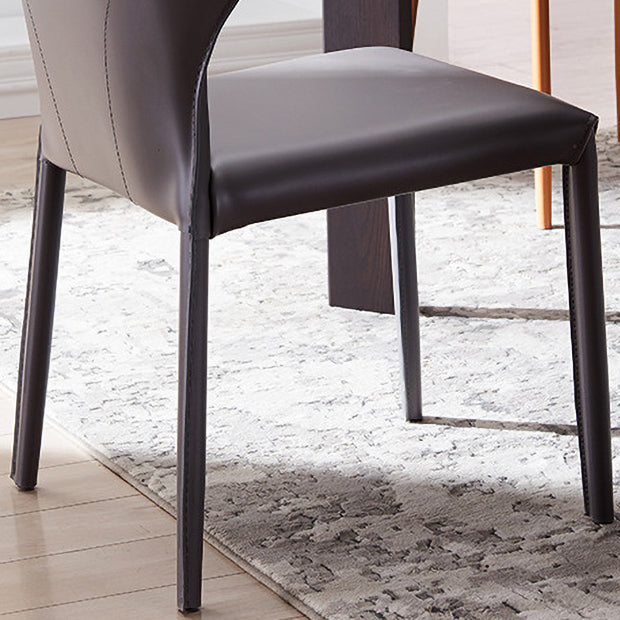 Sillas laterales de cuero modernas para interiores y exteriores, silla con respaldo sólido