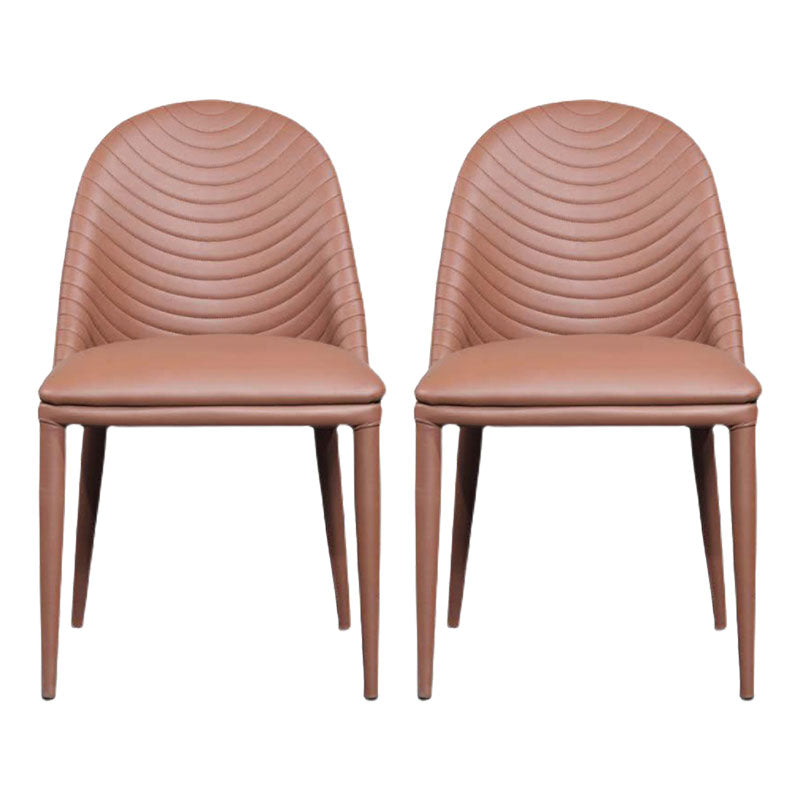 Chaise Parsons en cuir moderne, courbée et inclinée, sans accoudoirs, finition mate, pour brasserie