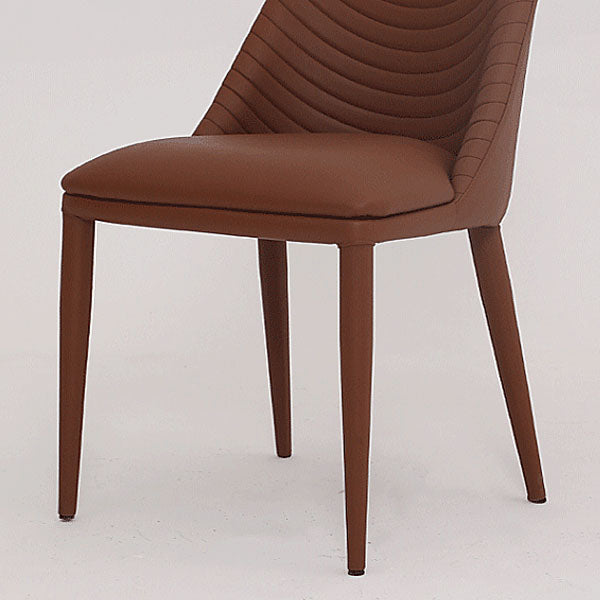 Silla sin brazos inclinada curvada de cuero moderna Silla Parsons con acabado mate para Brasserie