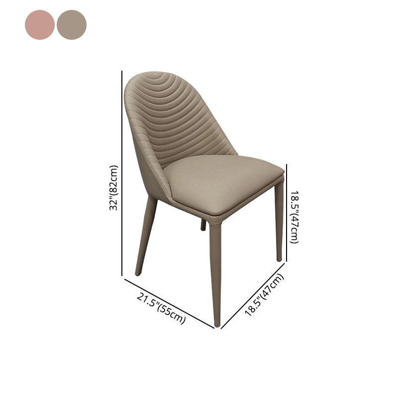 Silla sin brazos inclinada curvada de cuero moderna Silla Parsons con acabado mate para Brasserie