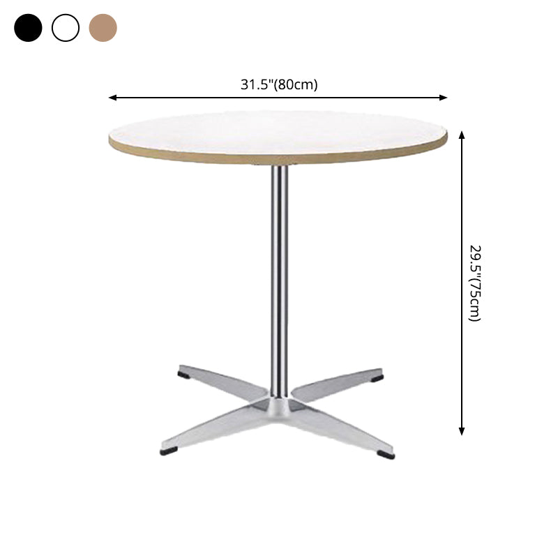 Modern MDF Round Dining Table Standard White Dining Table with Pedestal Base
