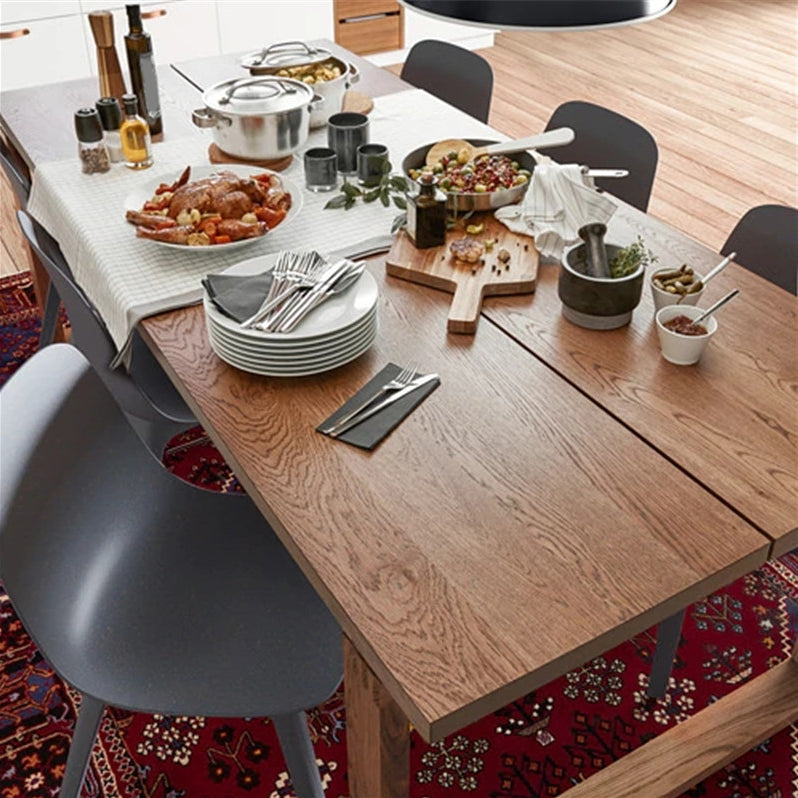 Rectangle Casual Dining Table Wood Color Fixed Table with Ashwood Solid Wood