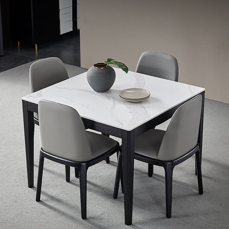 Mesa de comedor de estilo industrial mesa de comedor de piedra cuadrada con 4 patas