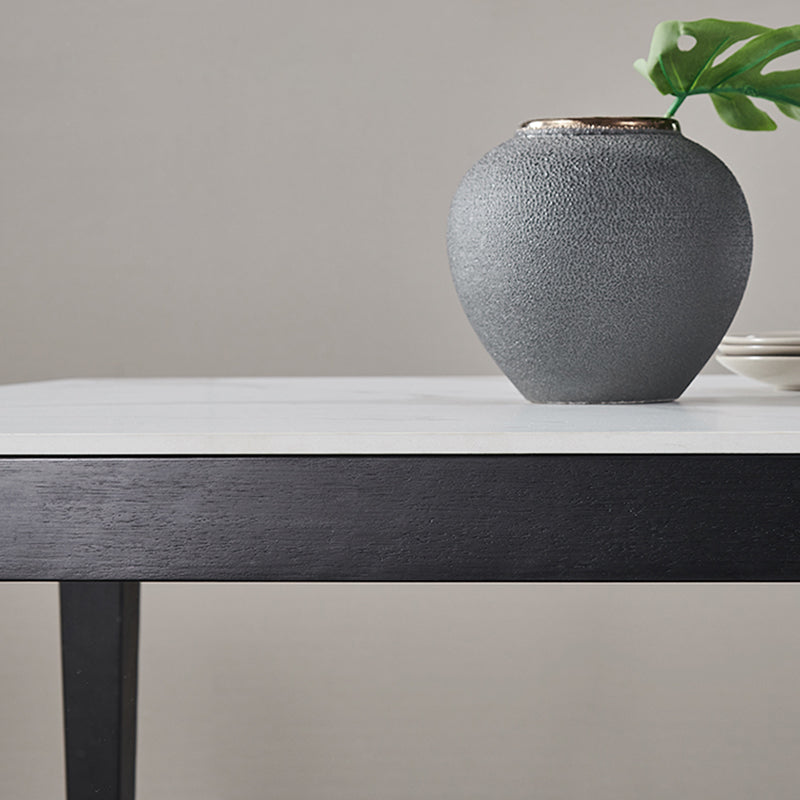 Mesa de comedor de estilo industrial mesa de comedor de piedra cuadrada con 4 patas