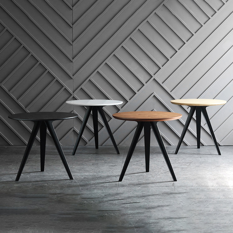 Contemporary Round Shape MDF Table Standard Kitchen Dining Table with Pedestal Base