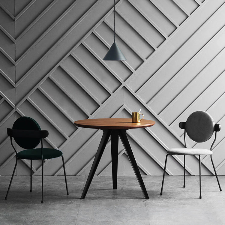 Contemporary Round Shape MDF Table Standard Kitchen Dining Table with Pedestal Base