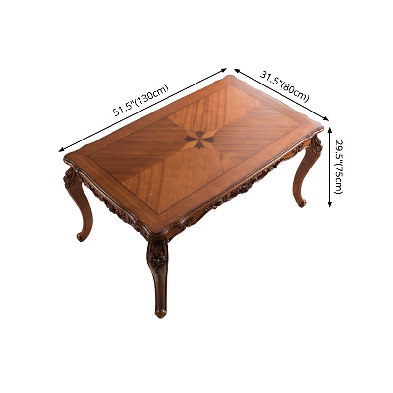 Mid-Century Dining Table Rectangle Solid Wood 4 Legs Dining Table for Living Room