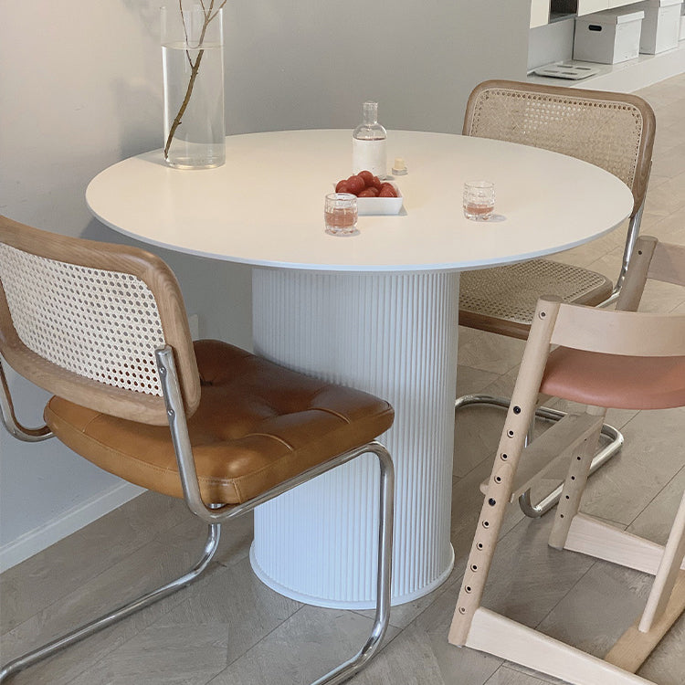Sintered Stone Top Round Table for Restaurant Modern Kitchen Table with Pedestal Base