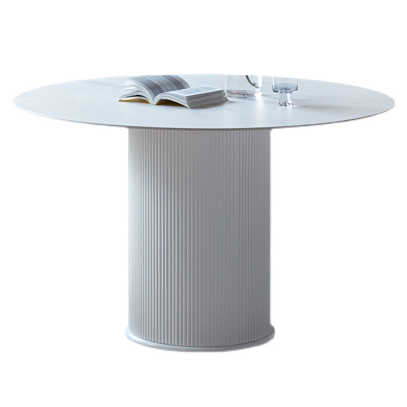 Sintered Stone Top Round Table for Restaurant Modern Kitchen Table with Pedestal Base
