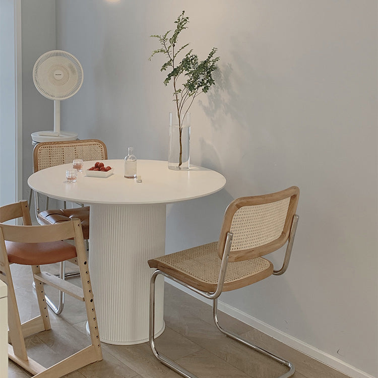 Sintered Stone Top Round Table for Restaurant Modern Kitchen Table with Pedestal Base
