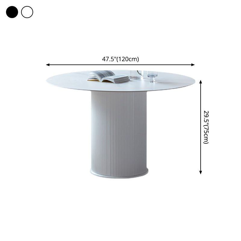 Sintered Stone Top Round Table for Restaurant Modern Kitchen Table with Pedestal Base