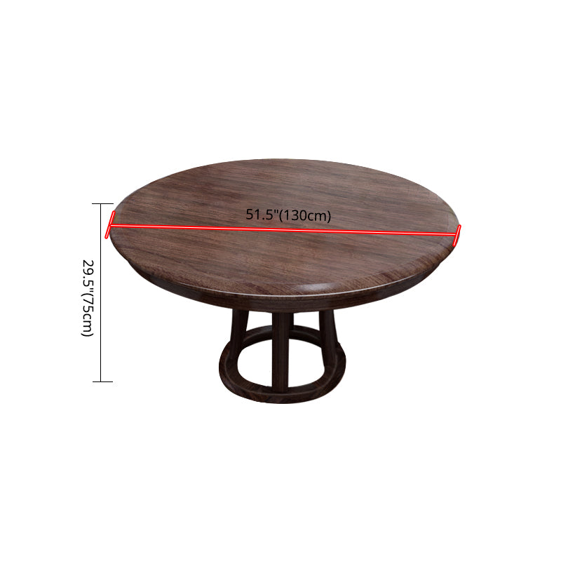 Modern Round Shape Brown Table Solid Wood Standard Dining Table for Kitchen