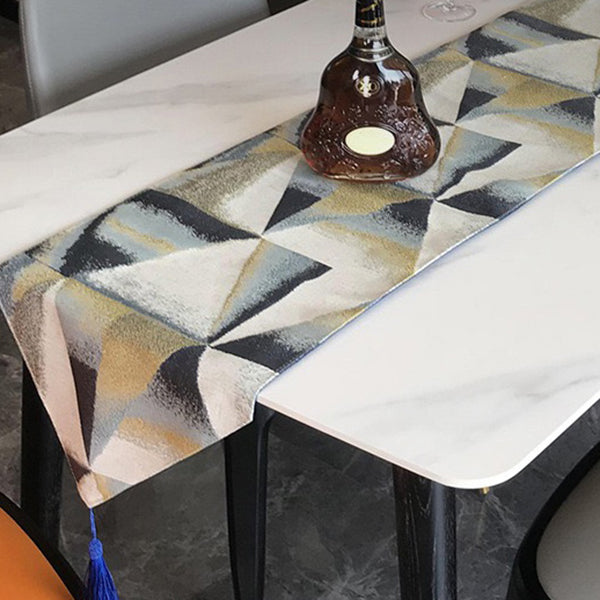 Rectangle Luxury Style Dining Table Two-Color Fixed Table with Sintered Stone