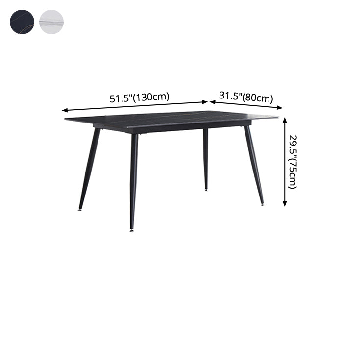 Mesa de piedra sinterizada moderna medieval para mesa rectangular de restaurantes con 4 patas