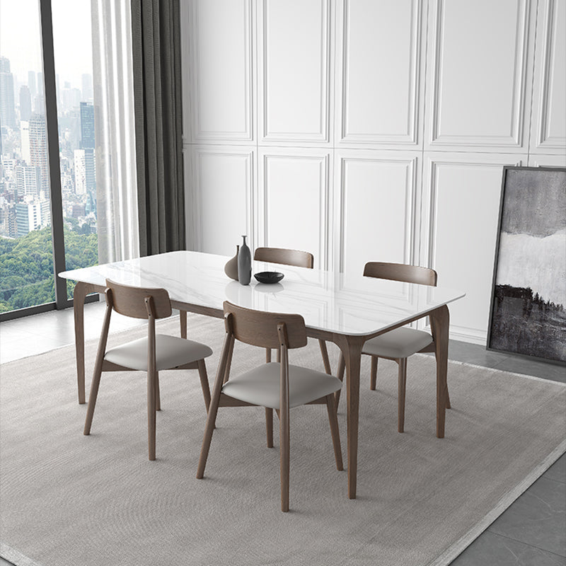 Middeleeuwse moderne gesinterde stenen tafel voor restaurant rechthoektafel met houten 4 poten