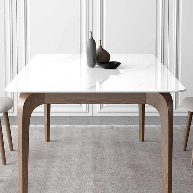 Middeleeuwse moderne gesinterde stenen tafel voor restaurant rechthoektafel met houten 4 poten