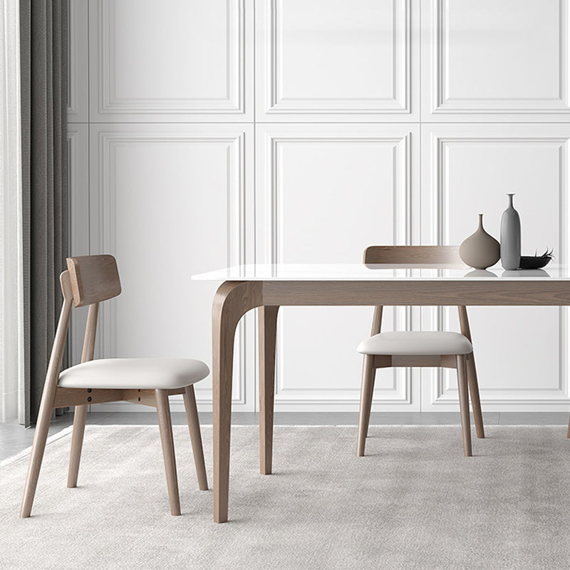 Middeleeuwse moderne gesinterde stenen tafel voor restaurant rechthoektafel met houten 4 poten