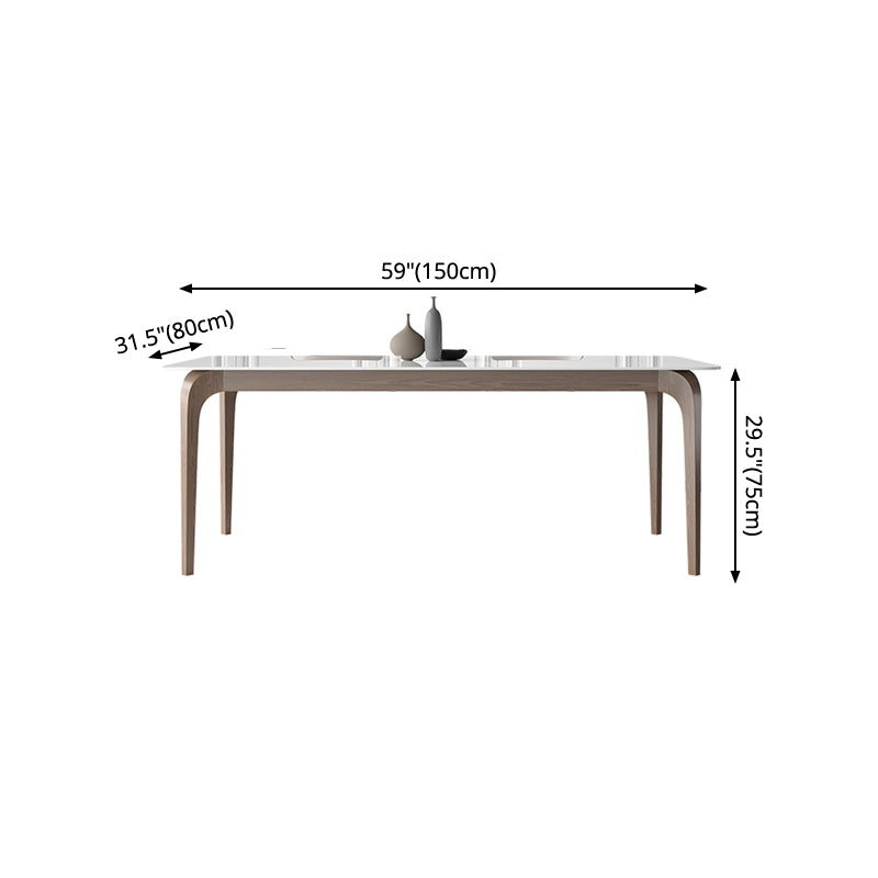 Middeleeuwse moderne gesinterde stenen tafel voor restaurant rechthoektafel met houten 4 poten