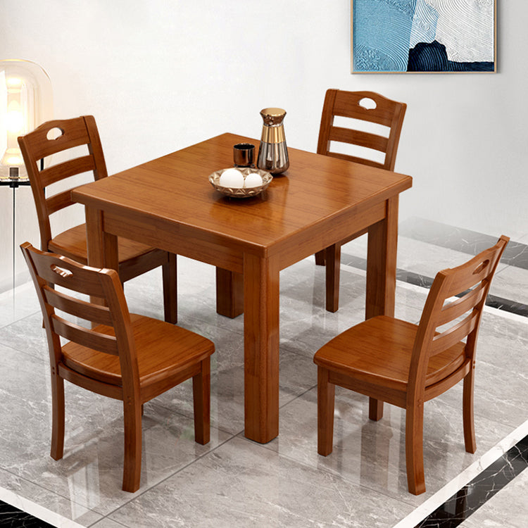 Industriestil Essstandort Tisch Quadrat Gummiholz ​​Massivholzmöbel