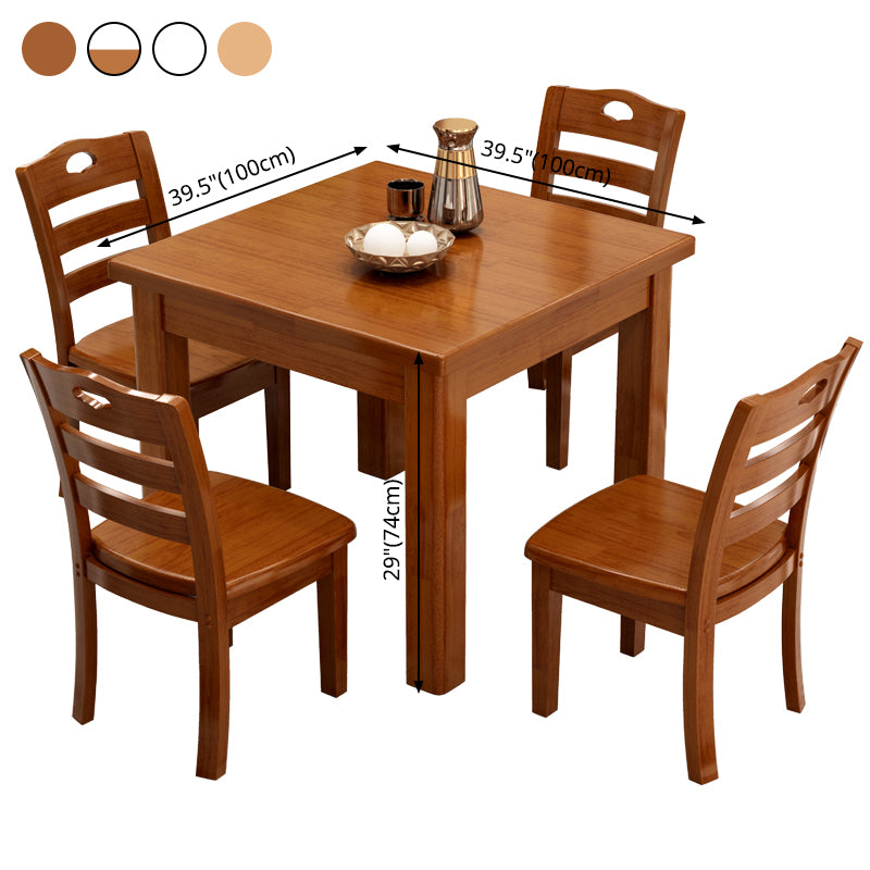 Industriestil Essstandort Tisch Quadrat Gummiholz ​​Massivholzmöbel