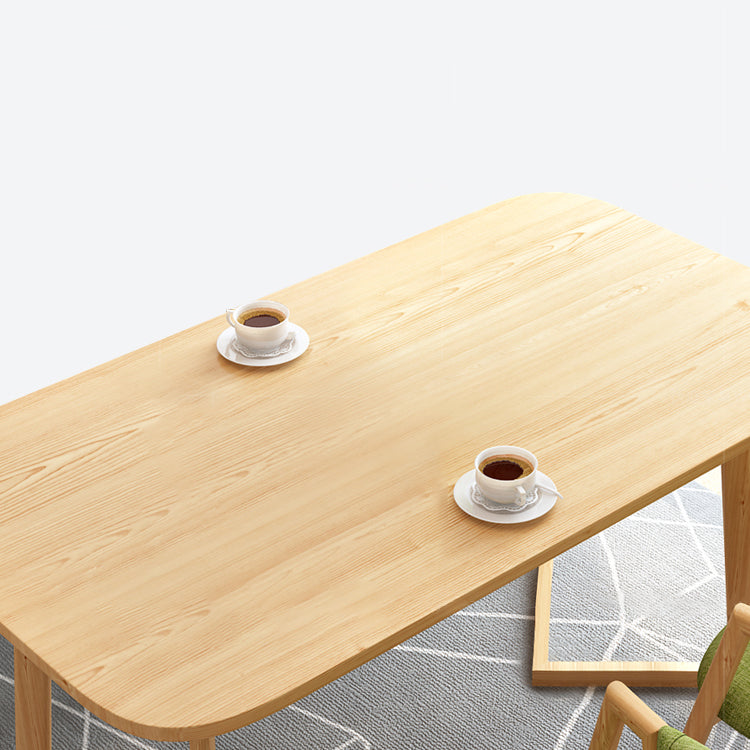 Rectangle Artificial Wood Table for Restaurant Modern Dining Table with Double Pedestal