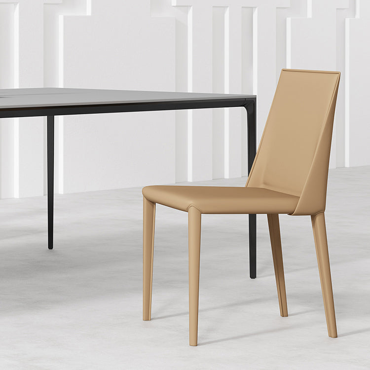 Table rectangle de table de pierre fritrée moderne médiévale avec 4 jambes en métal