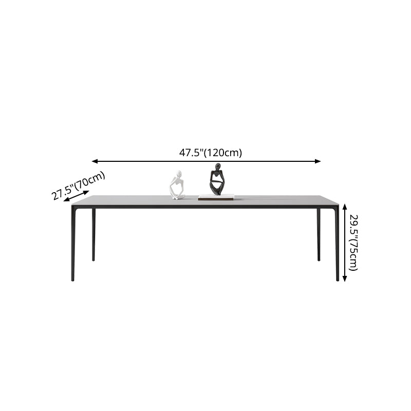 Medieval Modern Sintered Stone Table Rectangle Table with Metal 4 Legs