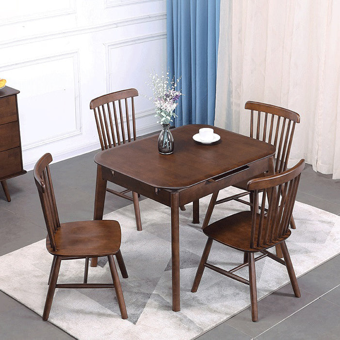 Minimalist Extendable Solid Wood Table Rectangle Shape Standard Dining Table for Kitchen