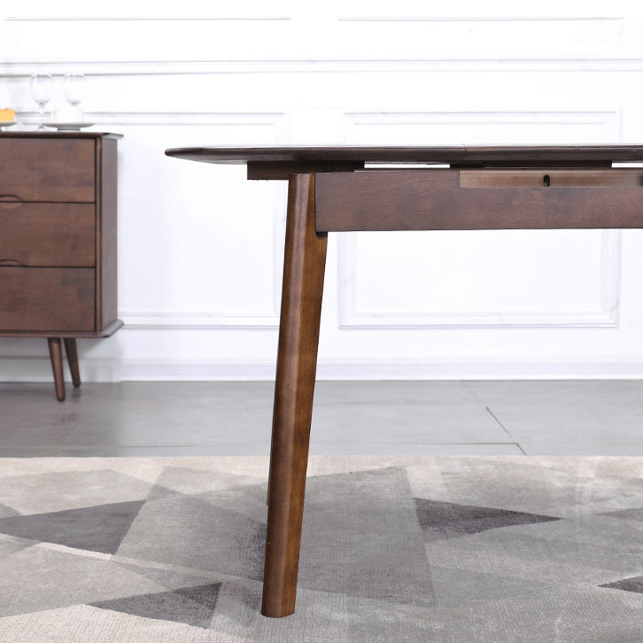 Minimalist Extendable Solid Wood Table Rectangle Shape Standard Dining Table for Kitchen