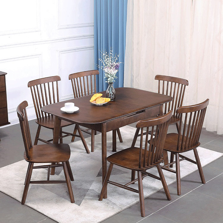 Minimalist Extendable Solid Wood Table Rectangle Shape Standard Dining Table for Kitchen