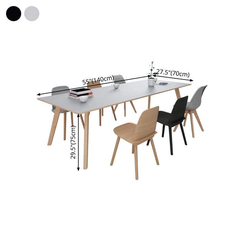 Rectángulo 4 patas muebles de madera sólida mesa de simplicidad para comedor
