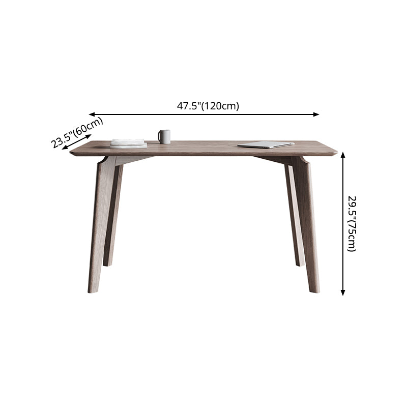 Rechthoek Casual eettafel Bruine toon vaste tafel met Ashwood massief hout