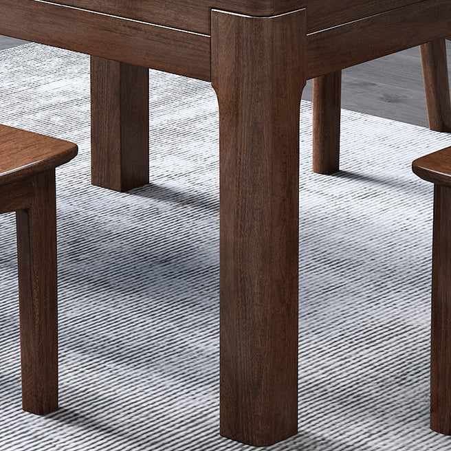 30.7'''h tavolo marrone moderno estendibile tavolo da pranzo rotondo in legno massiccio con base a 4 gambe