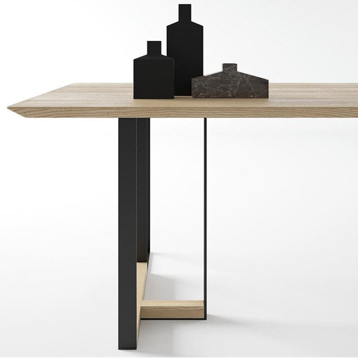 Mesa de comedor de estilo industrial Muebles de doble pedestal de madera maciza