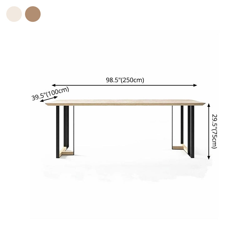 Mesa de comedor de estilo industrial Muebles de doble pedestal de madera maciza