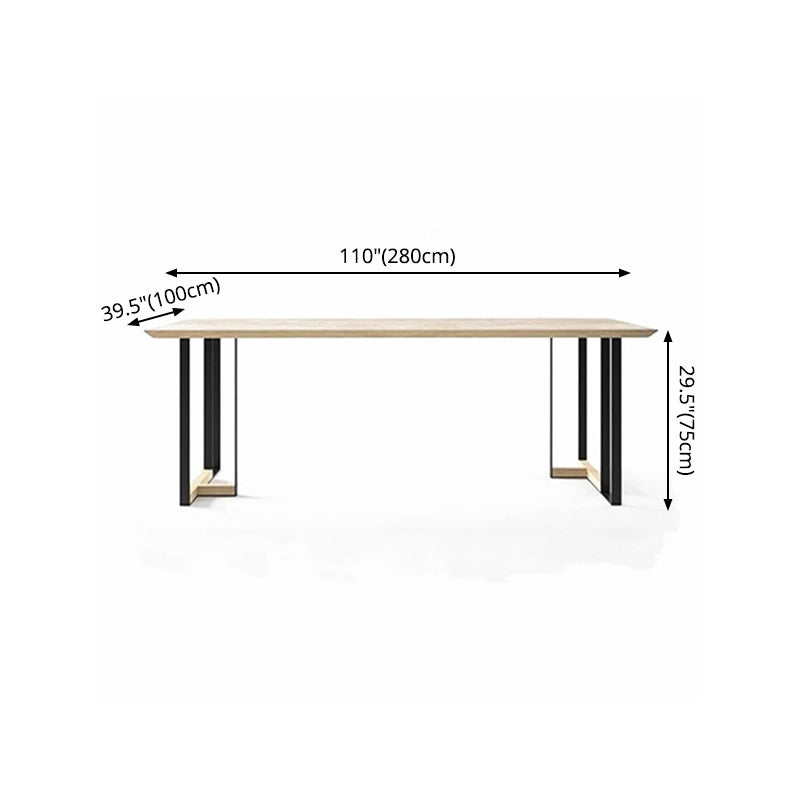 Mesa de comedor de estilo industrial Muebles de doble pedestal de madera maciza