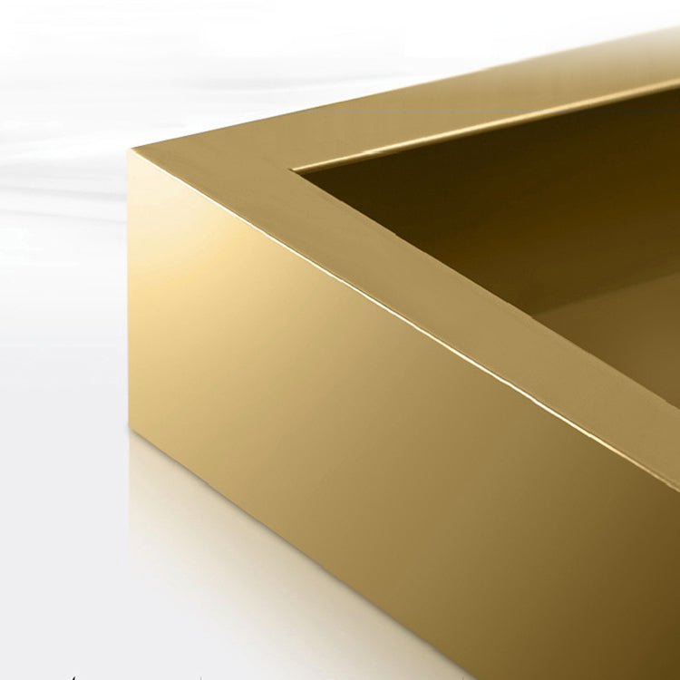 Metal Traditional Luxury Rectangle Table White Sintered Stone Table with Pedestal