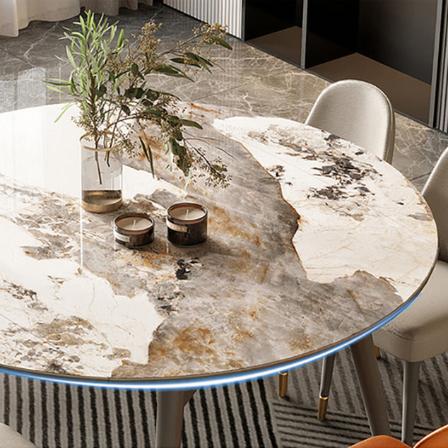 Mesa de comedor de lujo tradicional piedra sinterizada 4 patas mesa de comedor con base de madera