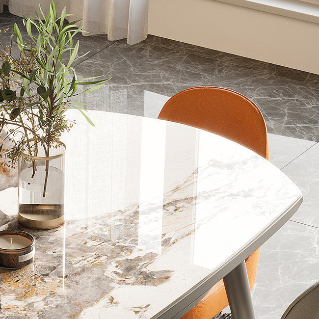 Mesa de comedor de lujo tradicional piedra sinterizada 4 patas mesa de comedor con base de madera