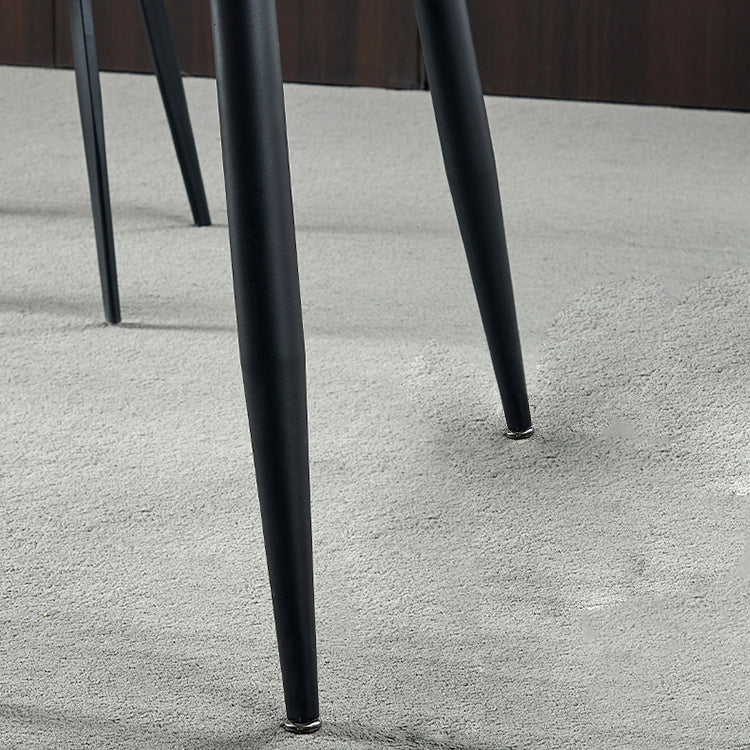 Metal Industrial Rectangle Dining Table Grey Sintered Stone Table with 4 Legs