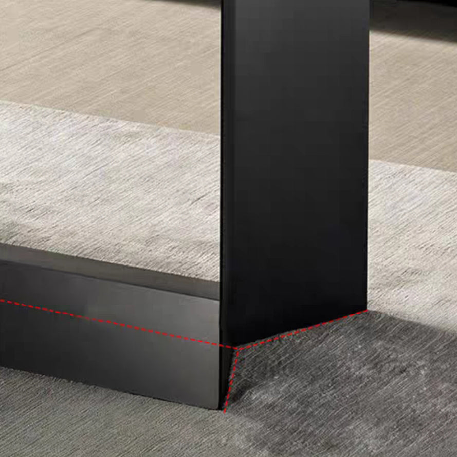 Mesa rectangular de lujo tradicional de metal, mesa interior con tapa de piedra sinterizada para cocina y comedor