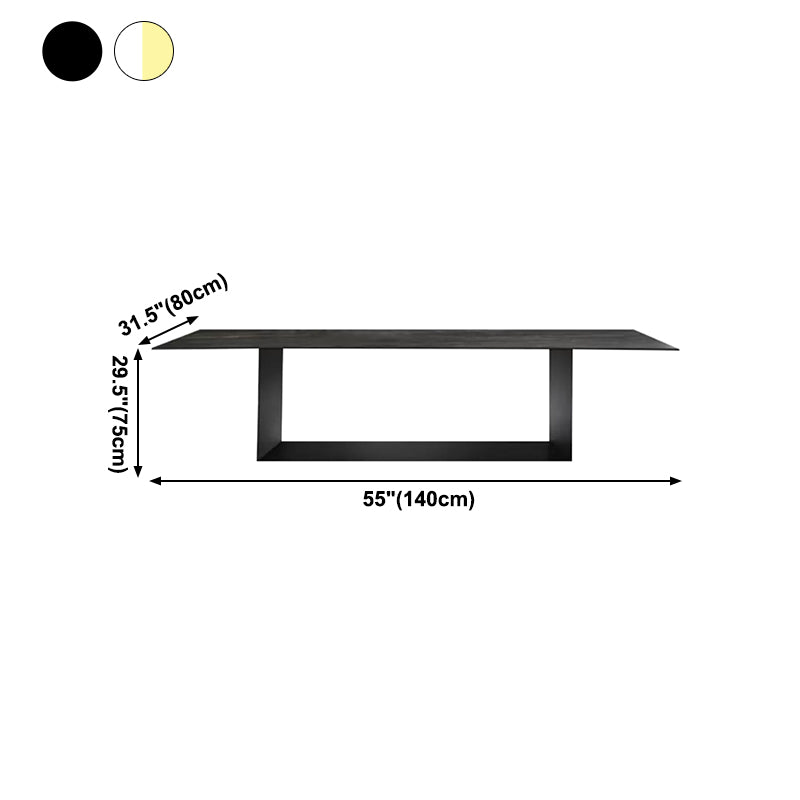 Mesa rectangular de lujo tradicional de metal, mesa interior con tapa de piedra sinterizada para cocina y comedor