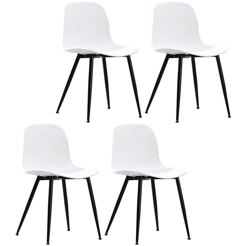Zeitgenössischer Heimseitenstuhl feste Rückenmetallbeine Plastik -Esszimmerstuhl (4) Set (4)