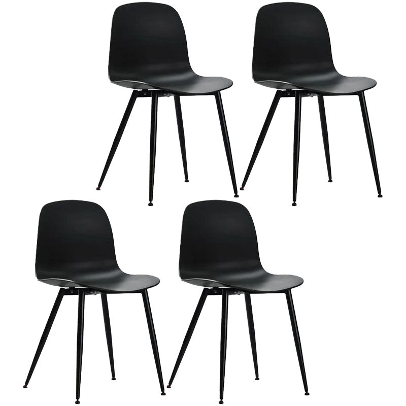 Zeitgenössischer Heimseitenstuhl feste Rückenmetallbeine Plastik -Esszimmerstuhl (4) Set (4)