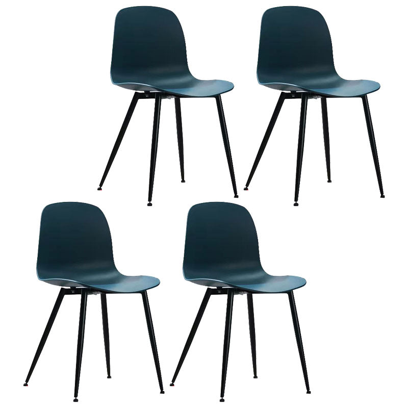 Zeitgenössischer Heimseitenstuhl feste Rückenmetallbeine Plastik -Esszimmerstuhl (4) Set (4)