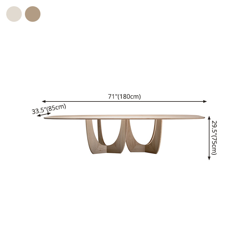 Mesa moderna de madera de pino para restaurante, mesa de cocina rectangular con pedestal doble